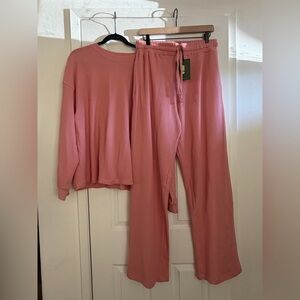 DAILY DRILLS - waffle long sleeve top & pants set- NEW WITH TAGS